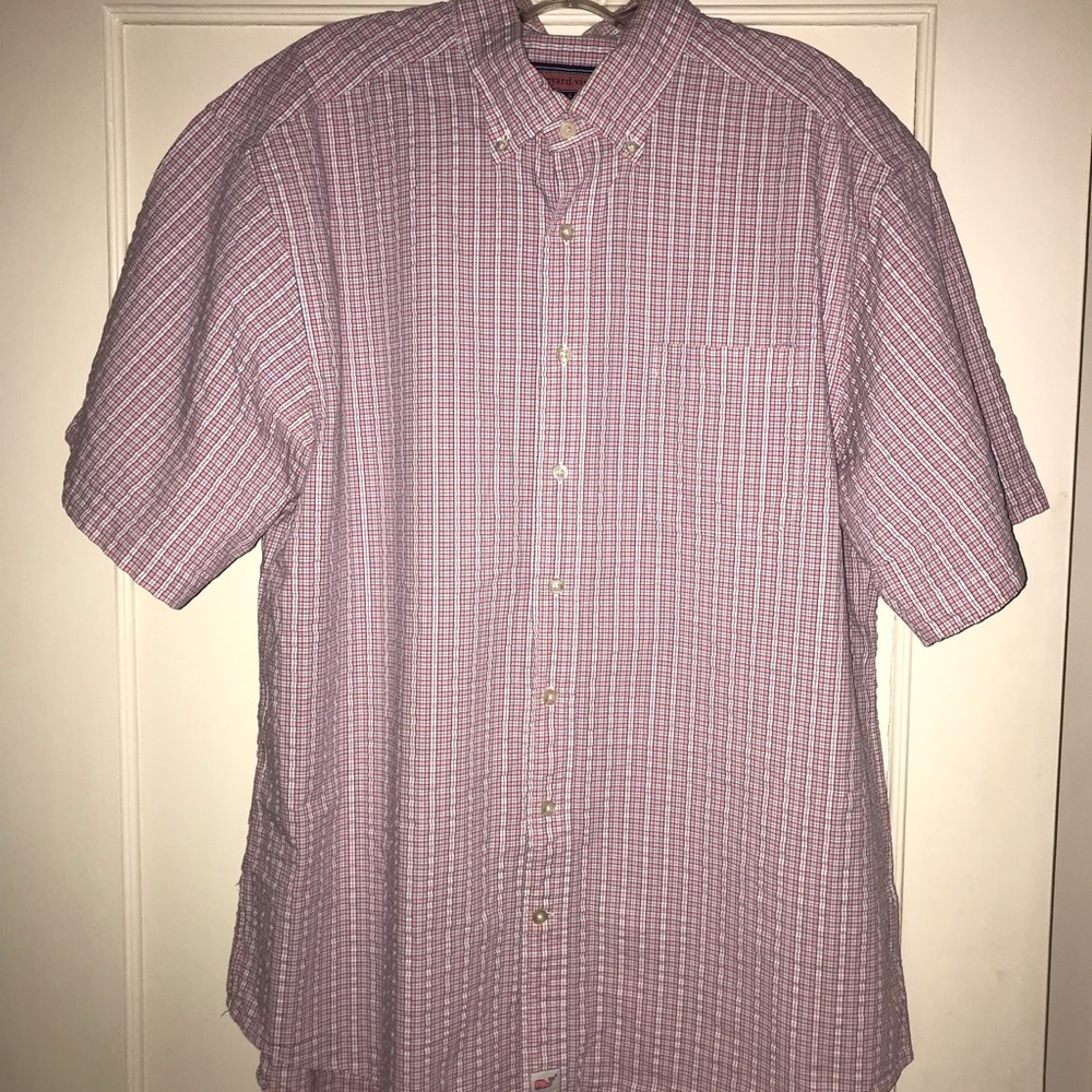 Vineyard Vines seersucker button down Large